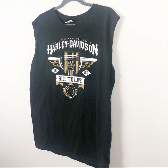 HARLEY DAVIDSON | Las Vegas Motorcycle Tank Top Cutoff Shirt Men’s Size X-Large - Picture 2 of 8